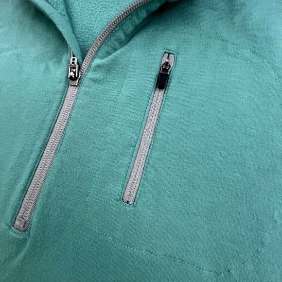 Free Fly 1/4 Zip Shirt Mens Large Green Performance Casual Fleece Pullover - Picture 3 of 11